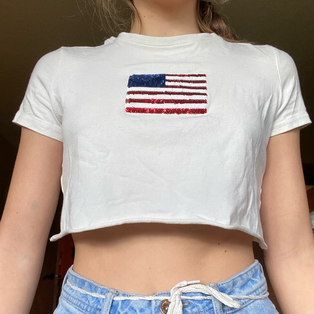 american flag crop top